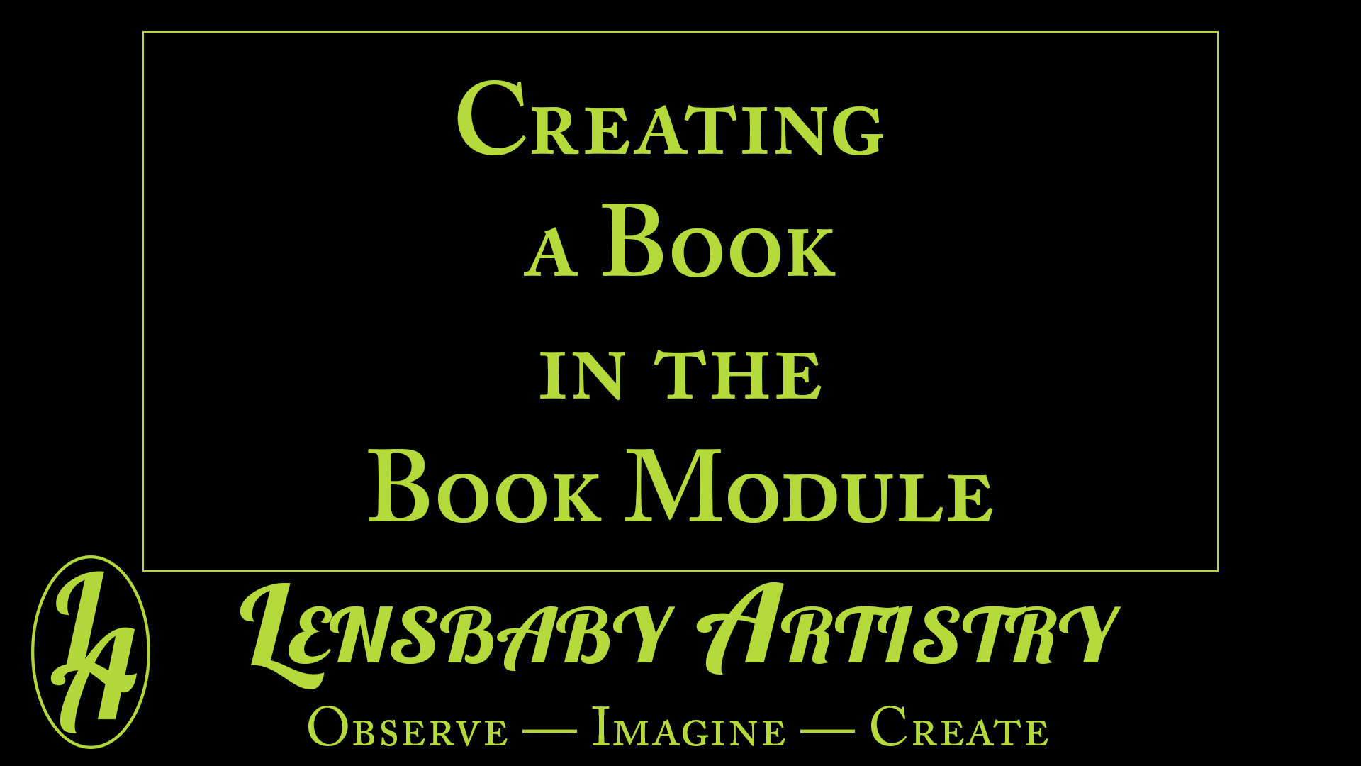 Creating a Book in the Book Module