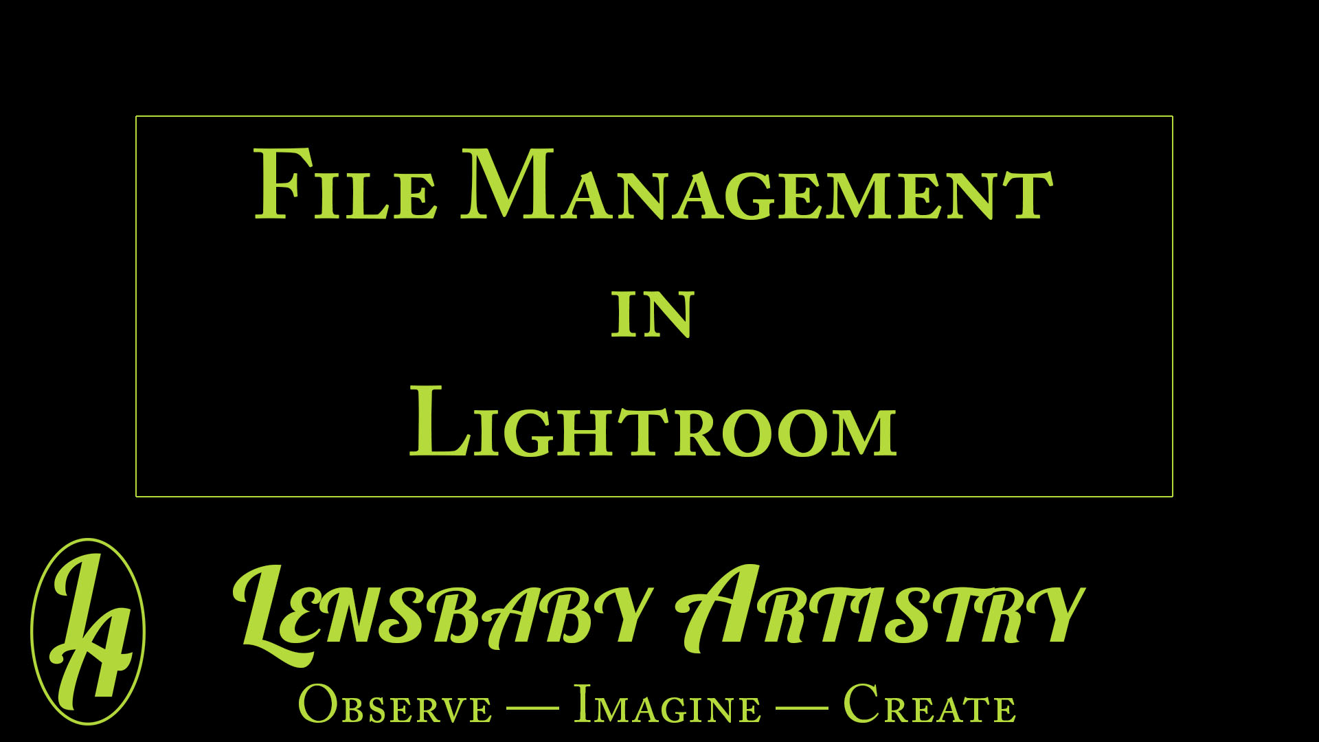 File Management in Lightroom